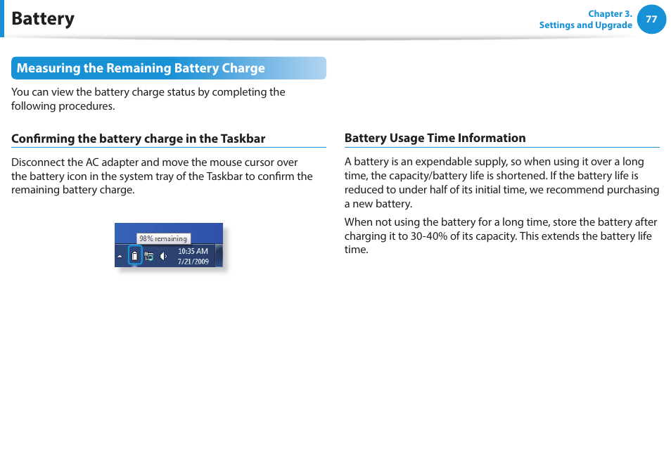 Battery | Samsung NP470R5E-K02UB User Manual | Page 78 / 120