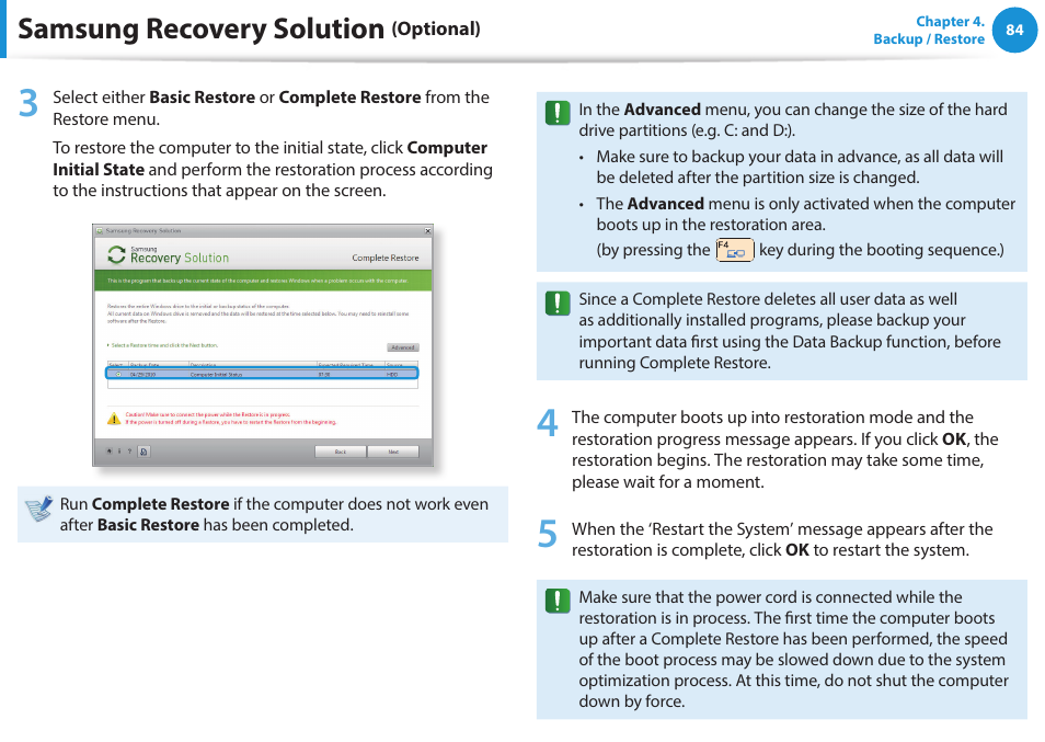 Samsung recovery solution | Samsung NP470R5E-K02UB User Manual | Page 85 / 120