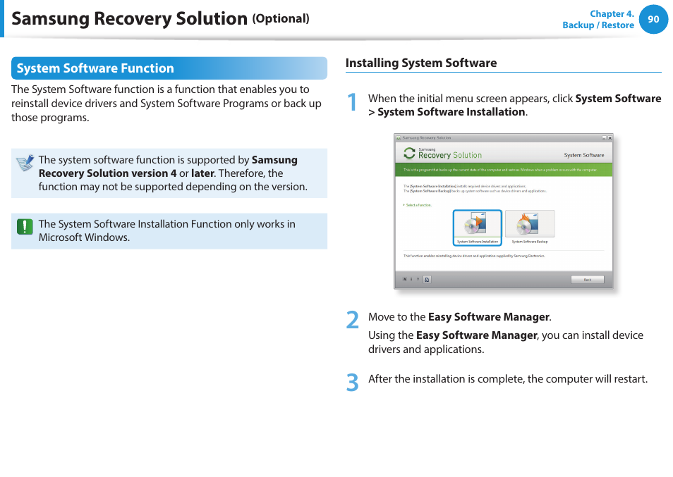 Samsung recovery solution | Samsung NP470R5E-K02UB User Manual | Page 91 / 120