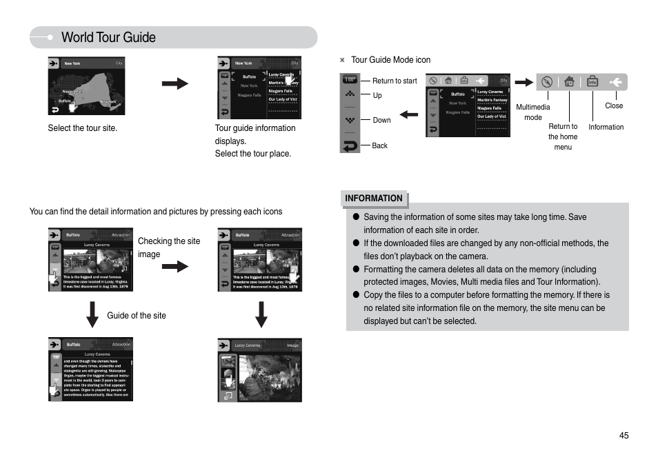 World tour guide | Samsung L74 User Manual | Page 46 / 98