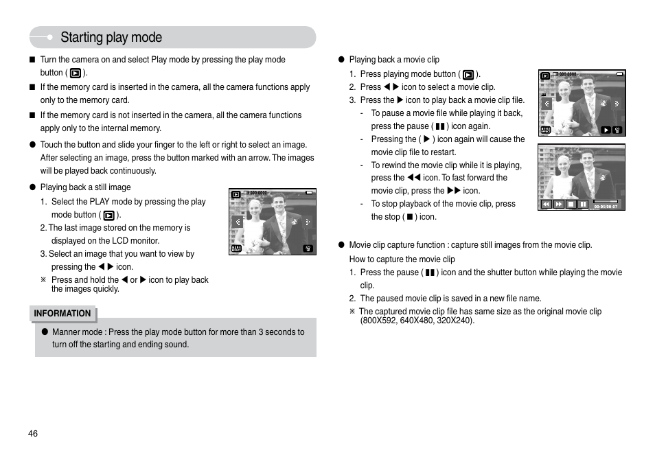 Starting play mode | Samsung L74 User Manual | Page 47 / 98