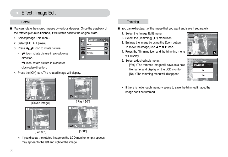 Effect : image edit | Samsung L74 User Manual | Page 59 / 98