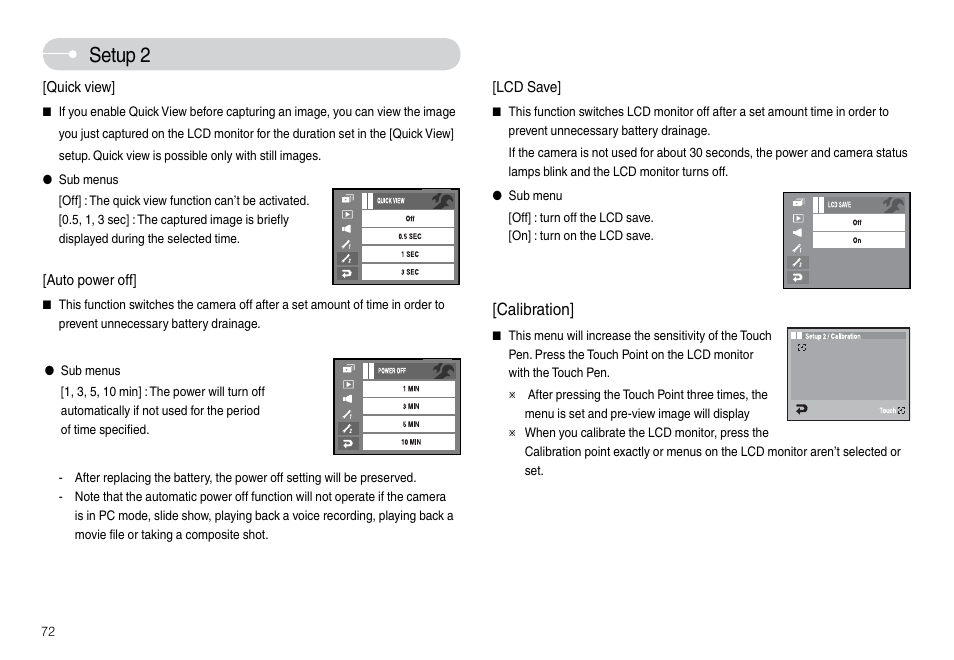 Setup 2, Calibration | Samsung L74 User Manual | Page 73 / 98