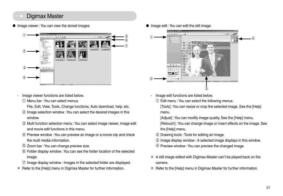 Digimax master | Samsung L74 User Manual | Page 92 / 98