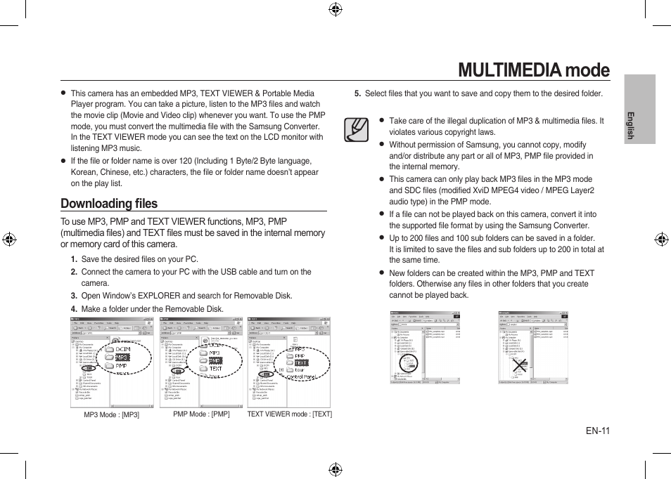 Multimedia mode, Downloading ﬁles | Samsung i8 User Manual | Page 11 / 56