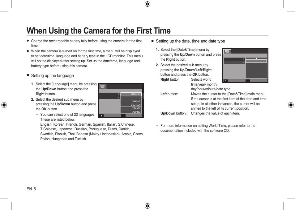 When using the camera for the first time | Samsung i8 User Manual | Page 6 / 56