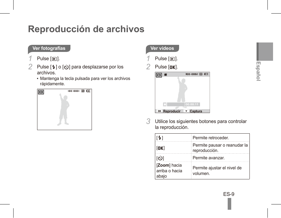 Reproducción de archivos | Samsung EC-SL502ZBPSUS User Manual | Page 19 / 22