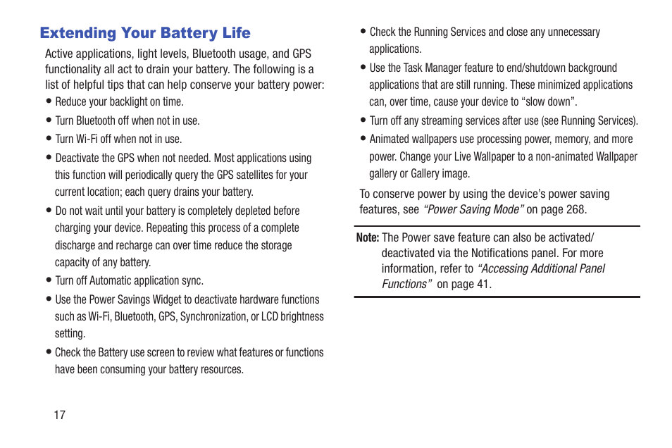 Extending your battery life | Samsung SGH-T879ZBBTMB User Manual | Page 22 / 369