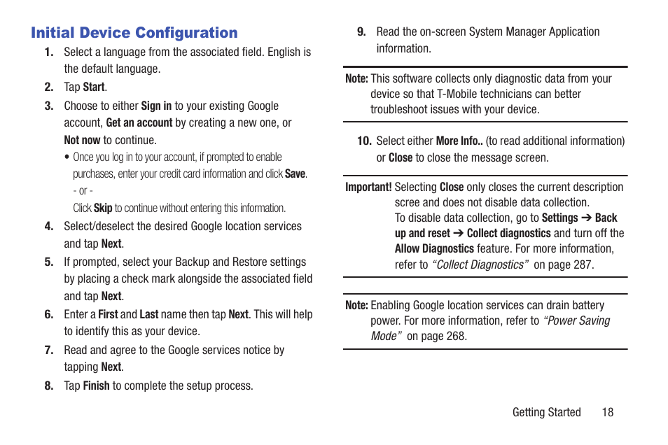 Initial device configuration | Samsung SGH-T879ZBBTMB User Manual | Page 23 / 369