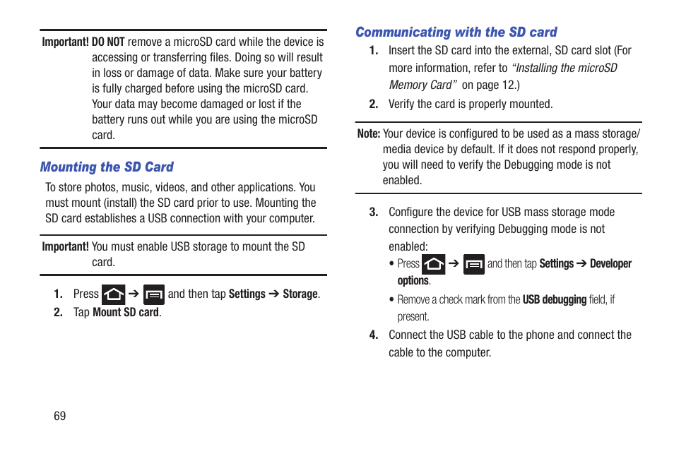 Samsung SGH-T879ZBBTMB User Manual | Page 74 / 369