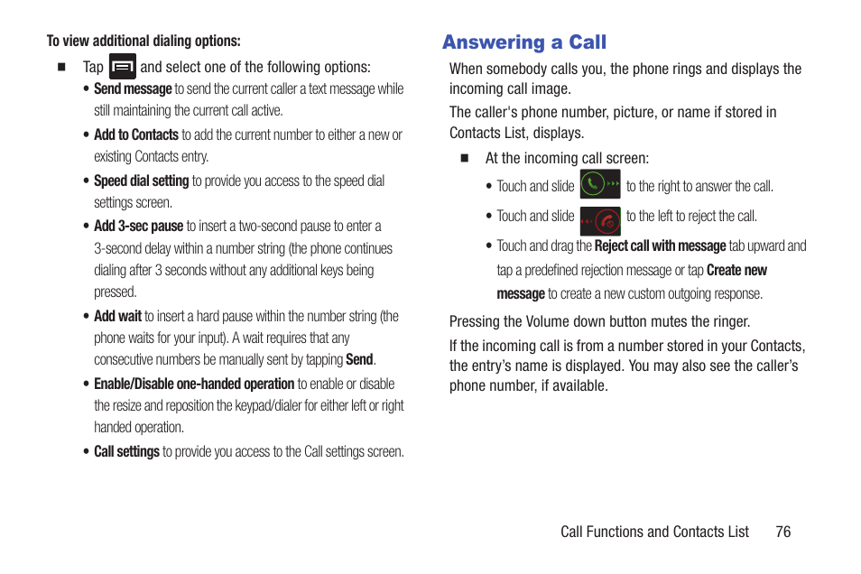 Answering a call | Samsung SGH-T879ZBBTMB User Manual | Page 81 / 369