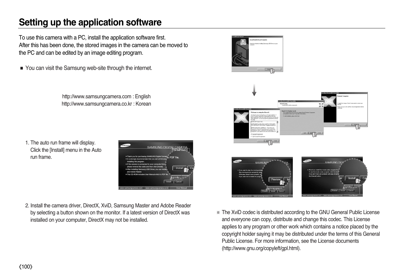 Setting up the application software | Samsung L83T User Manual | Page 101 / 114