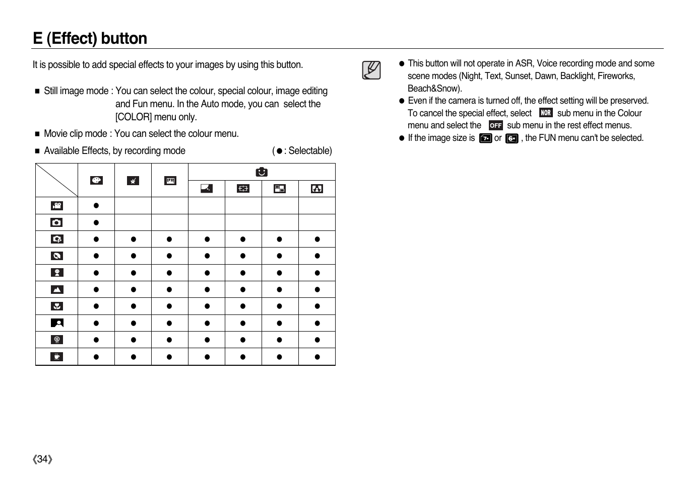 E (effect) button | Samsung L83T User Manual | Page 35 / 114