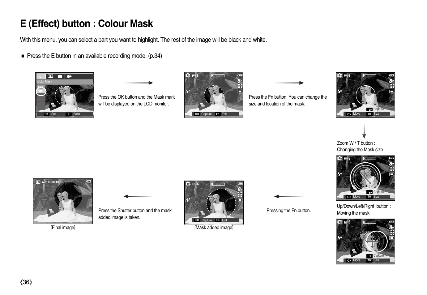 E (effect) button : colour mask | Samsung L83T User Manual | Page 37 / 114