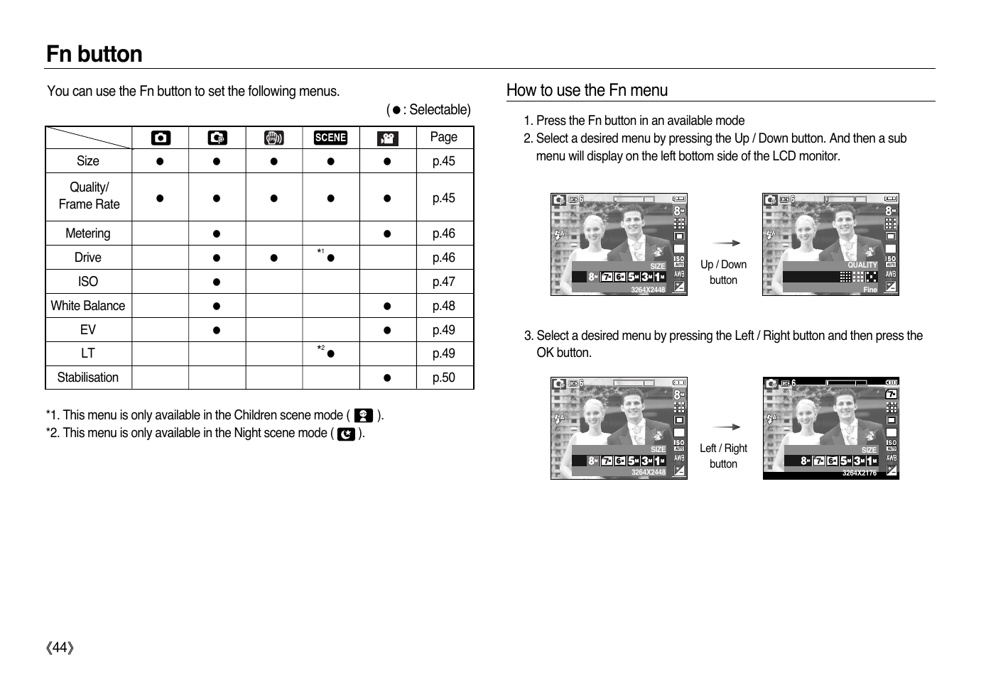 Fn button, How to use the fn menu | Samsung L83T User Manual | Page 45 / 114