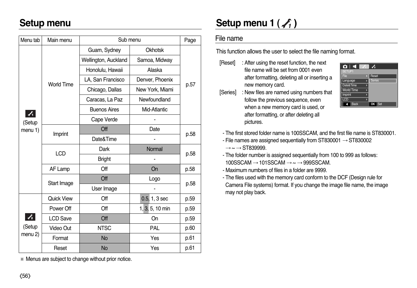 Setup menu setup menu 1 ( ), File name | Samsung L83T User Manual | Page 57 / 114