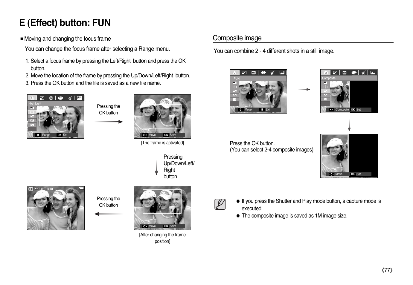 E (effect) button: fun, Composite image | Samsung L83T User Manual | Page 78 / 114