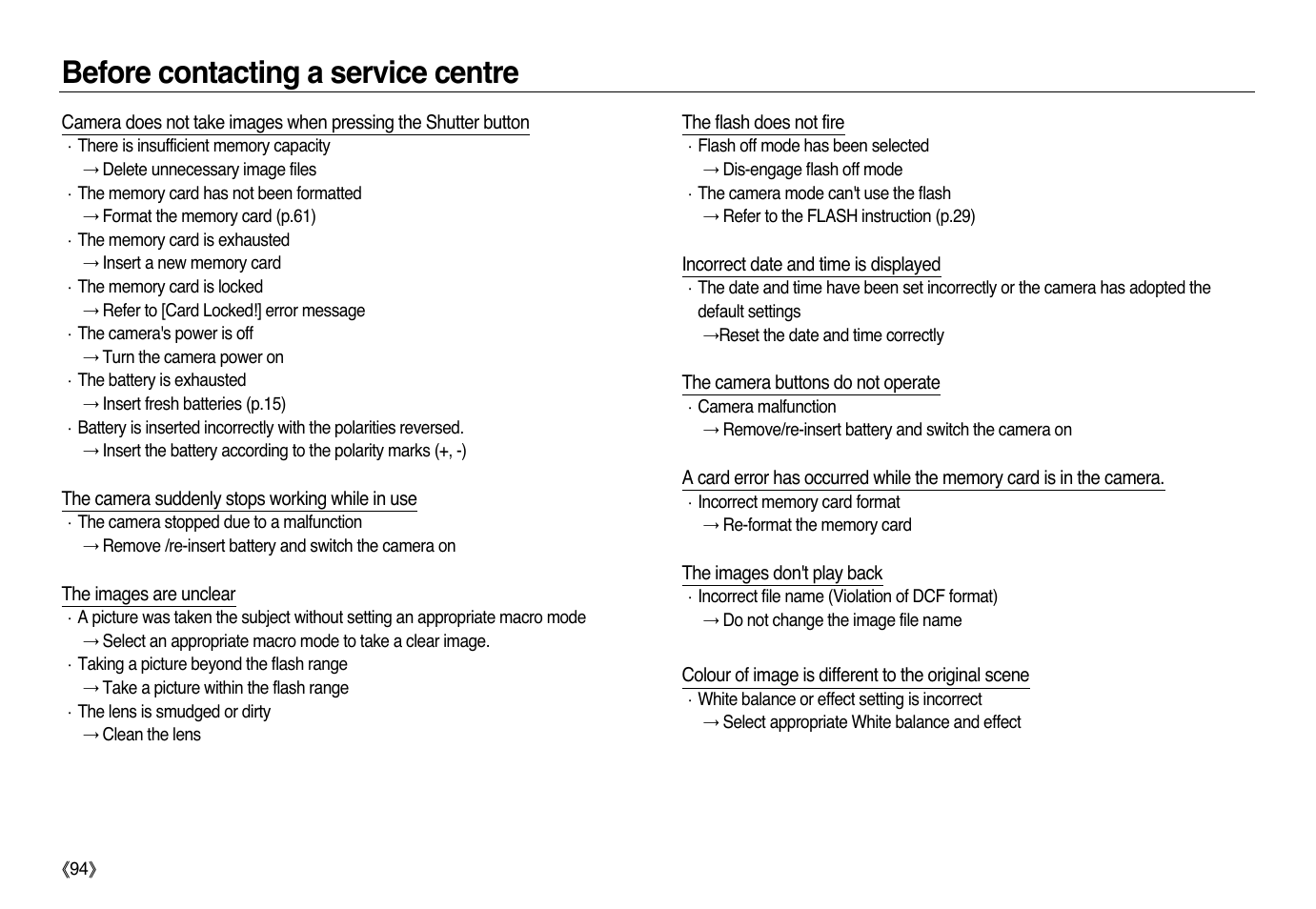 Before contacting a service centre | Samsung L83T User Manual | Page 95 / 114