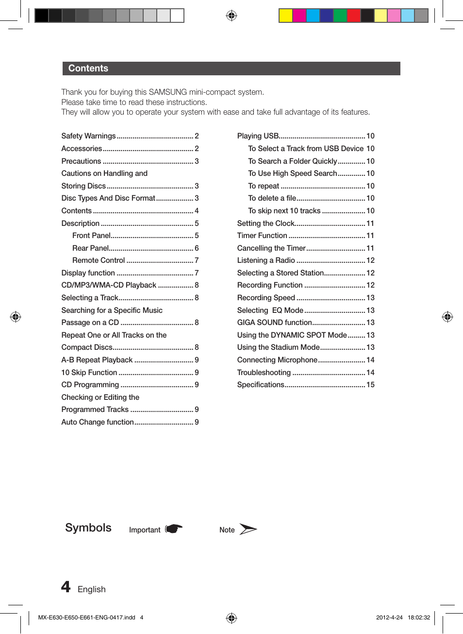 Samsung MX-E650-ZX User Manual | Page 4 / 16