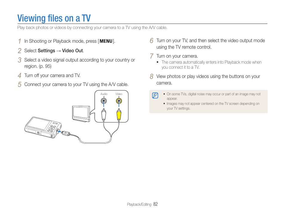 Viewing files on a tv | Samsung EC-DV100ZFPSCA User Manual | Page 83 / 122