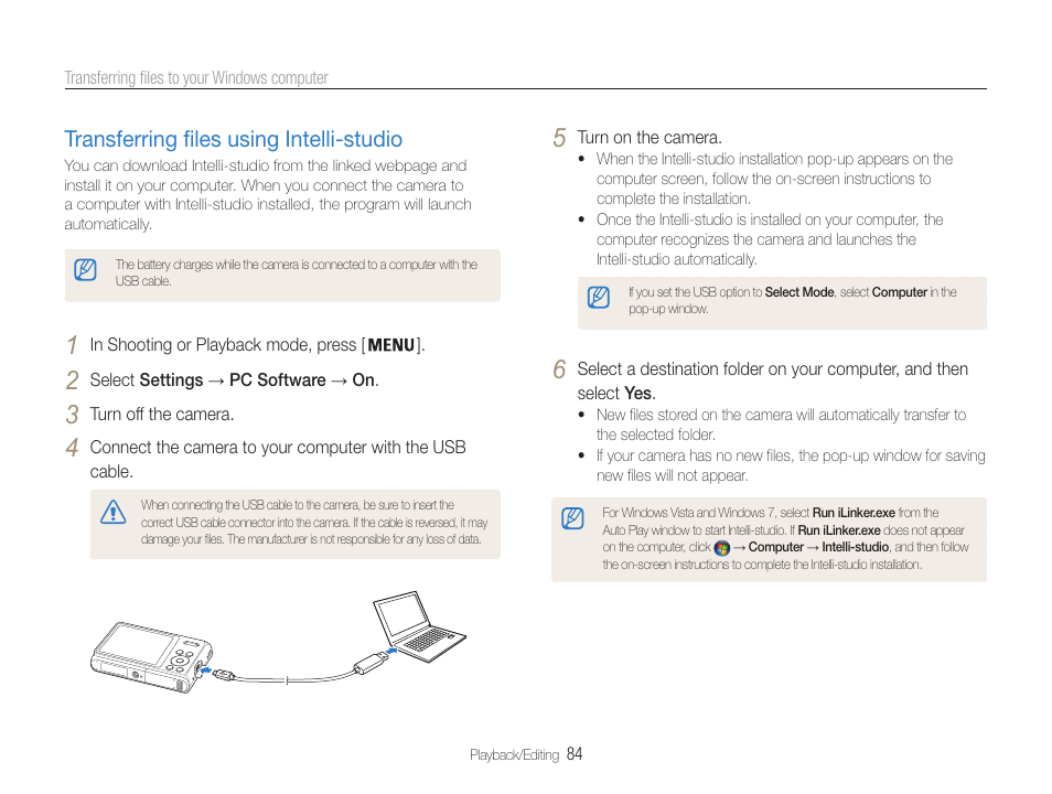 Transferring files using intelli-studio, Transferring files using intelli-studio ……… 84 | Samsung EC-DV100ZFPSCA User Manual | Page 85 / 122