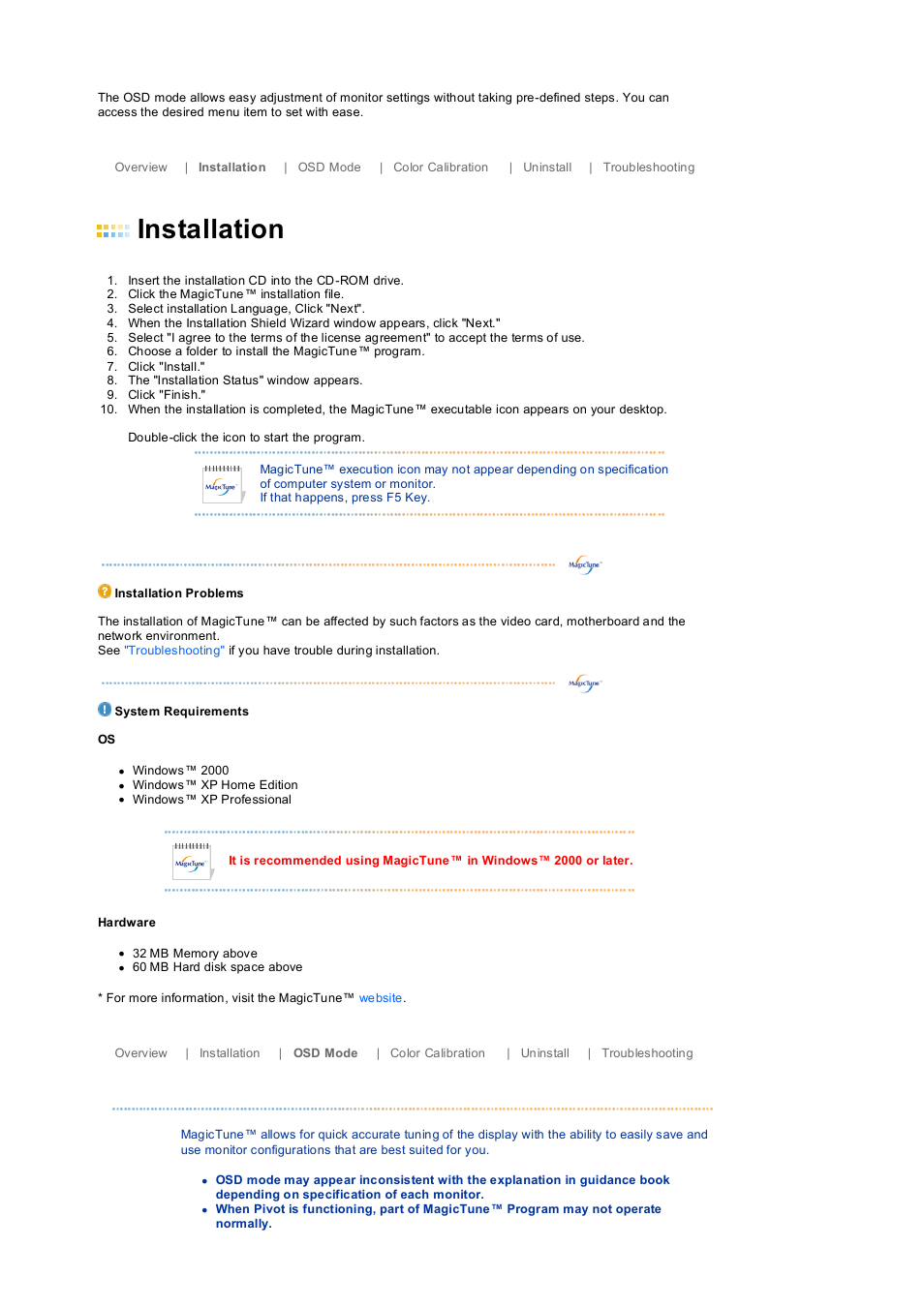 Installation | Samsung LS19PEDSFV-XAA User Manual | Page 25 / 58