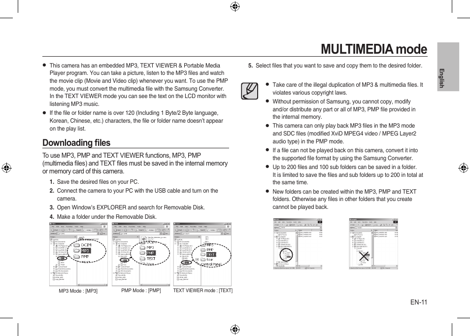 Multimedia mode, Downloading ﬁles | Samsung i8 User Manual | Page 11 / 184