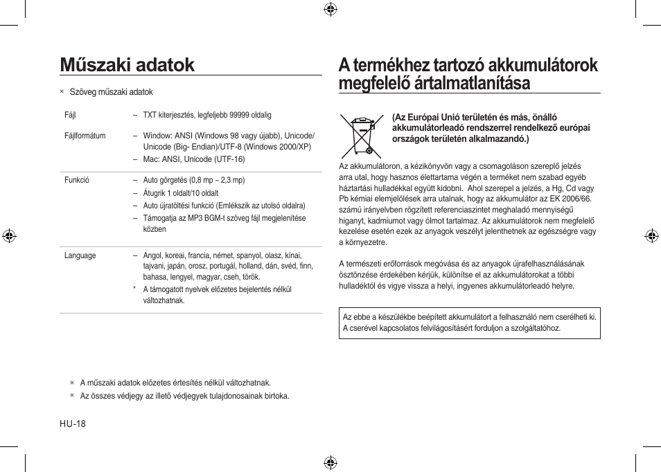 Műszaki adatok | Samsung i8 User Manual | Page 146 / 184