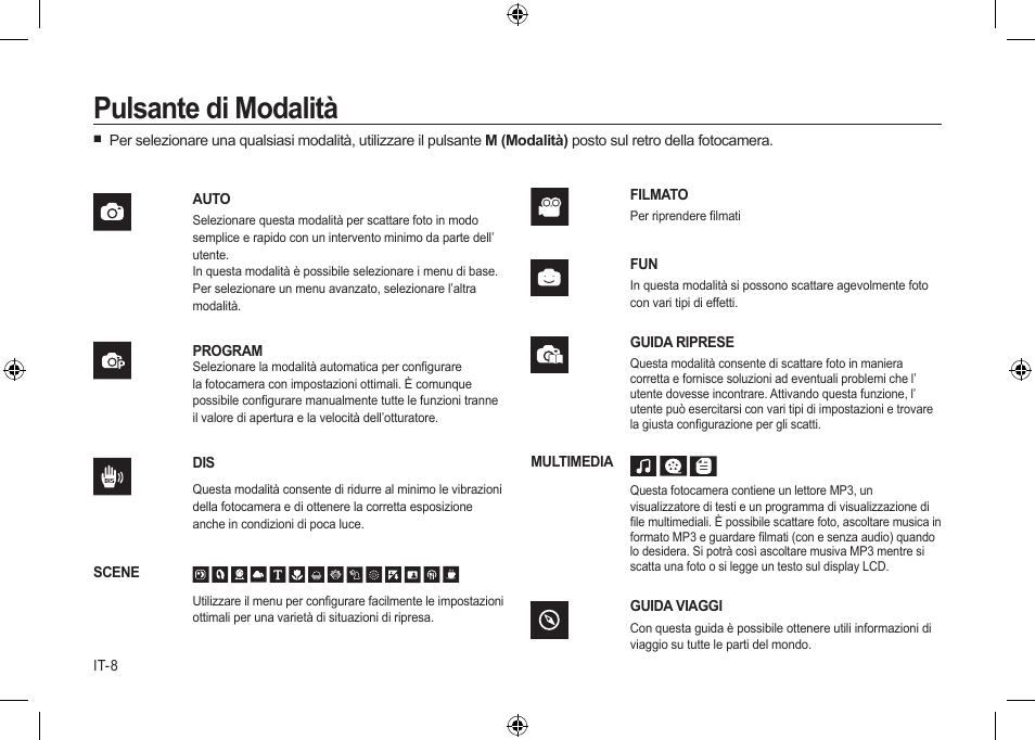Pulsante di modalità | Samsung i8 User Manual | Page 64 / 184