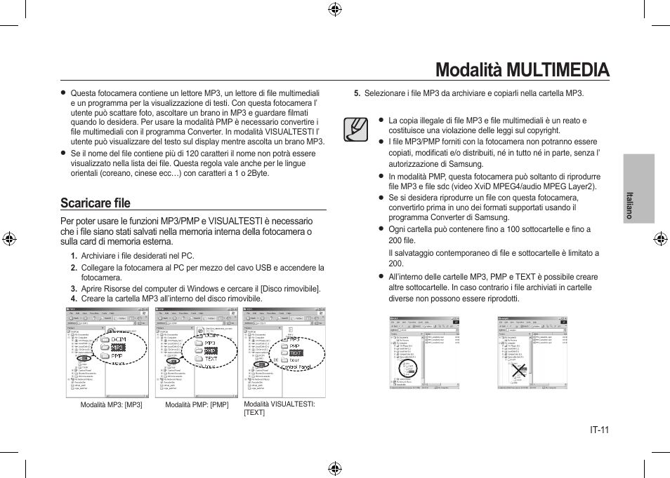 Modalità multimedia, Scaricare ﬁle | Samsung i8 User Manual | Page 67 / 184