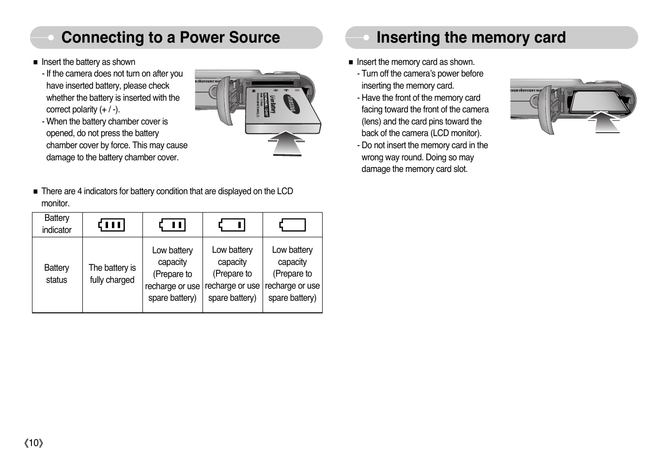 Connecting to a power source | Samsung EC-L700ZSBB-FR User Manual | Page 11 / 78