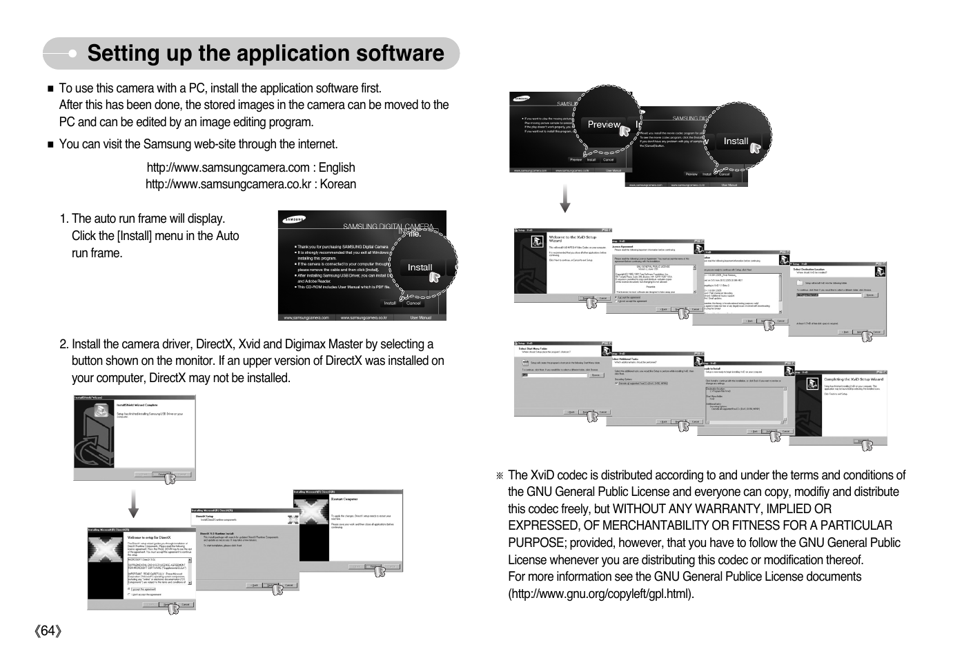 Setting up the application software | Samsung EC-L700ZSBB-FR User Manual | Page 65 / 78