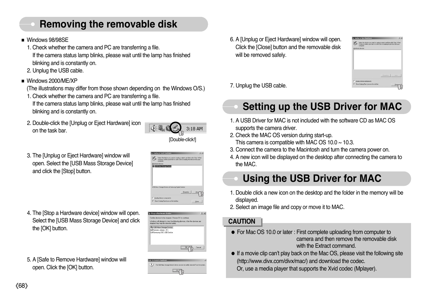 Removing the removable disk | Samsung EC-L700ZSBB-FR User Manual | Page 69 / 78