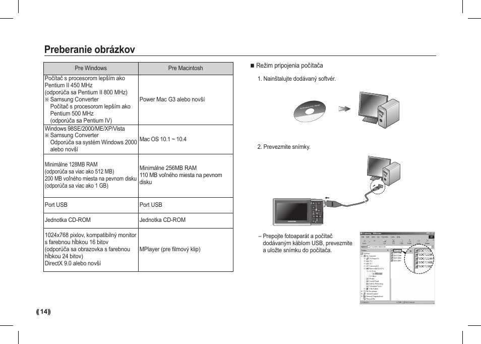 Preberanie obrázkov | Samsung I80 User Manual | Page 135 / 202