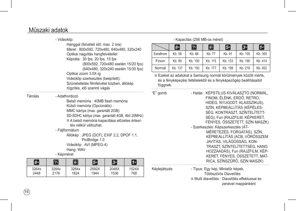 Műszaki adatok, Ÿ¬ y d c b | Samsung I80 User Manual | Page 157 / 202