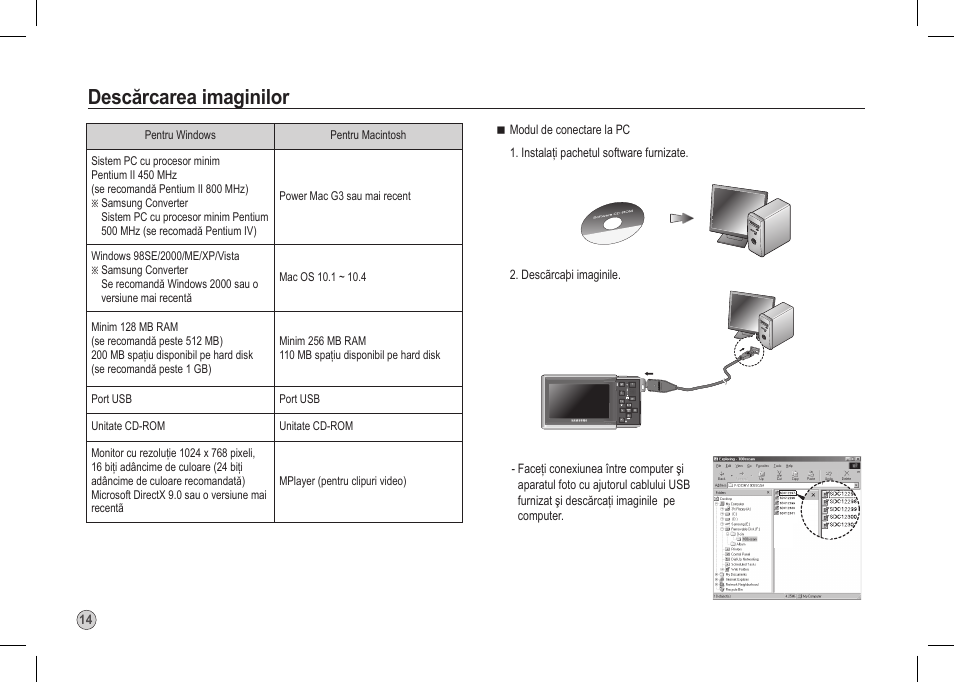 Descărcarea imaginilor | Samsung I80 User Manual | Page 175 / 202