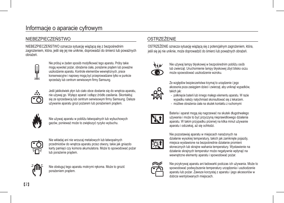 Informacje o aparacie cyfrowym | Samsung I80 User Manual | Page 83 / 202