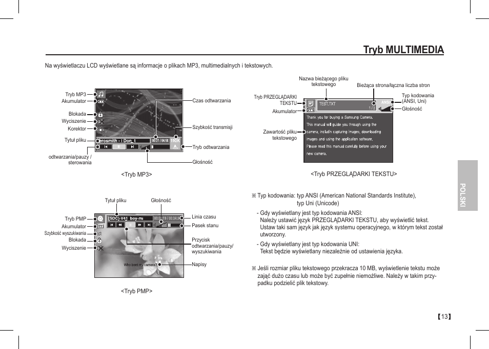 Tryb multimedia | Samsung I80 User Manual | Page 94 / 202