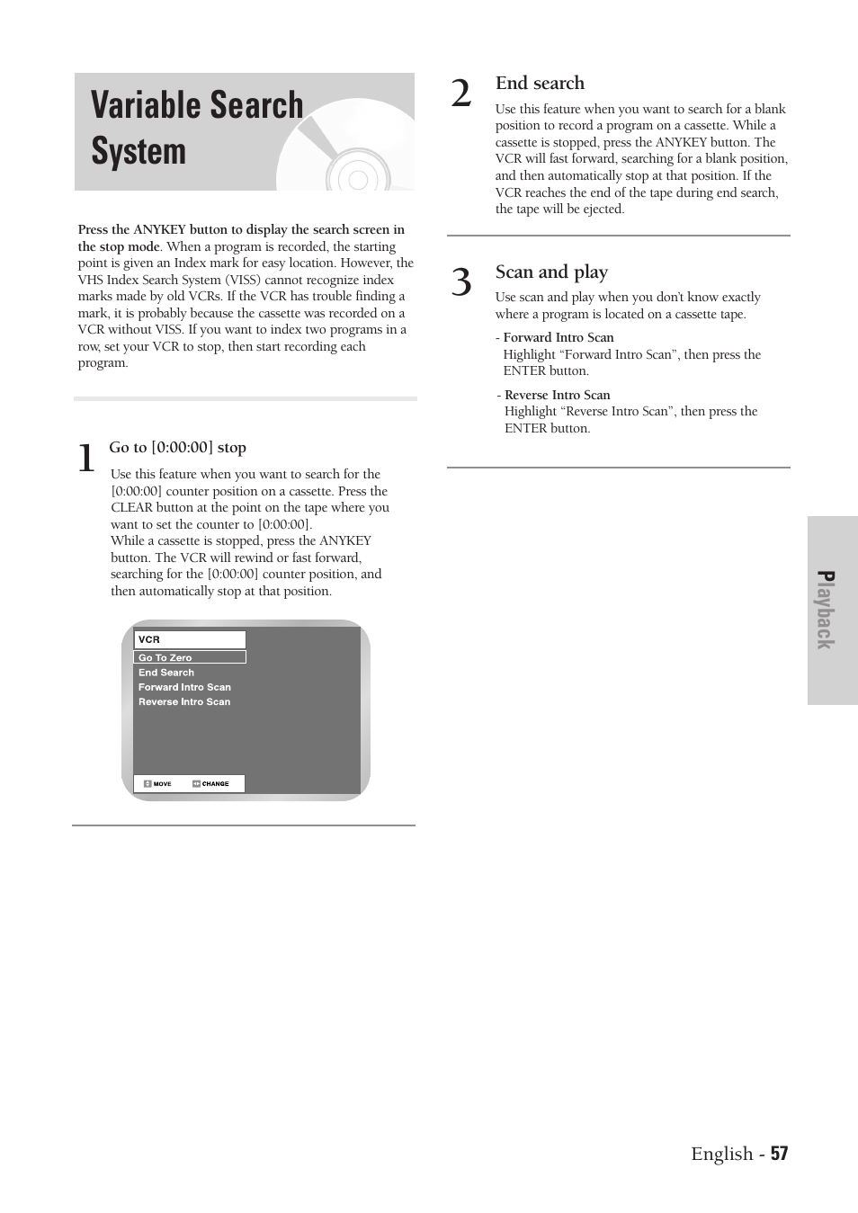 Variable search system | Samsung DVD-VR300-XAA User Manual | Page 57 / 97