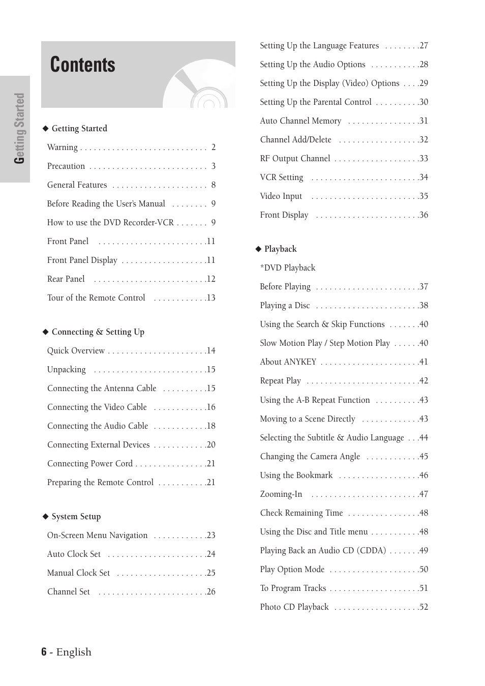 Samsung DVD-VR300-XAA User Manual | Page 6 / 97