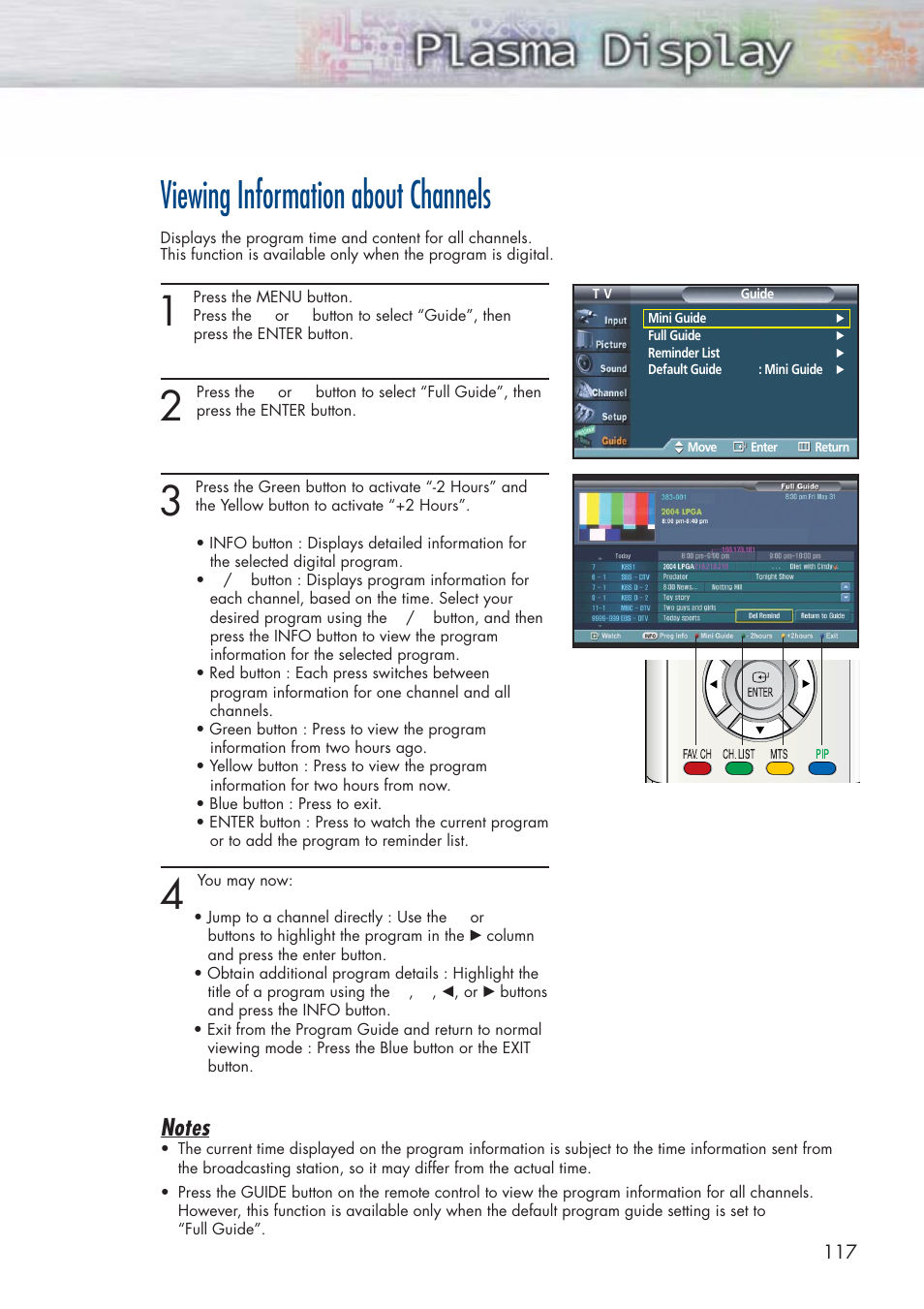 Viewing information about channels | Samsung HPP5581X-XAA User Manual | Page 117 / 128