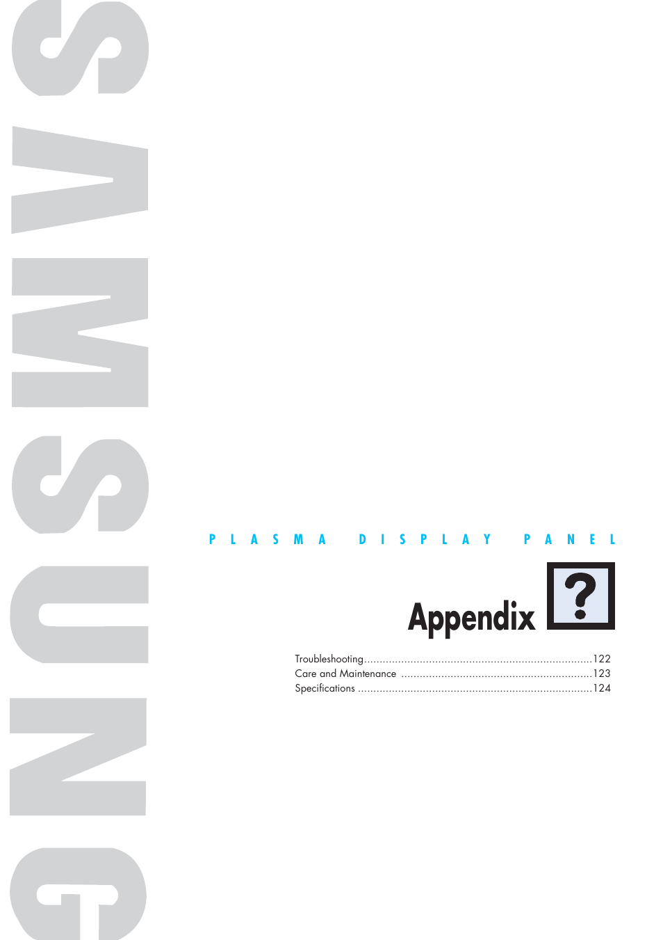 Appendix | Samsung HPP5581X-XAA User Manual | Page 121 / 128