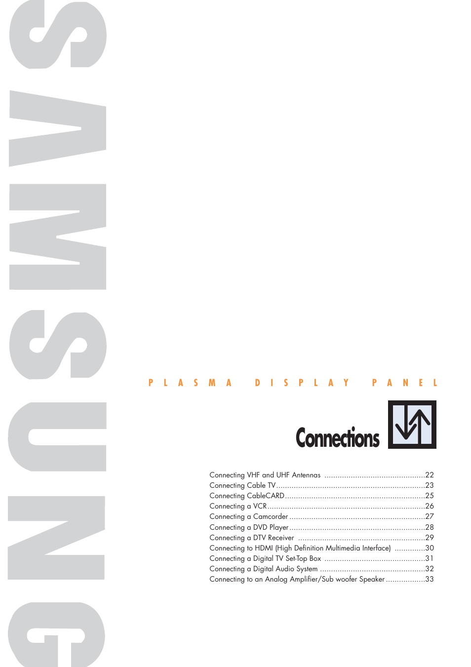 Connections | Samsung HPP5581X-XAA User Manual | Page 21 / 128
