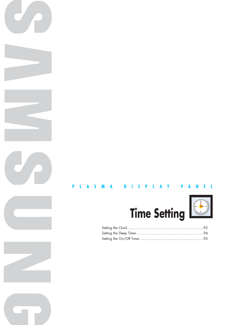 Time setting | Samsung HPP5581X-XAA User Manual | Page 91 / 128