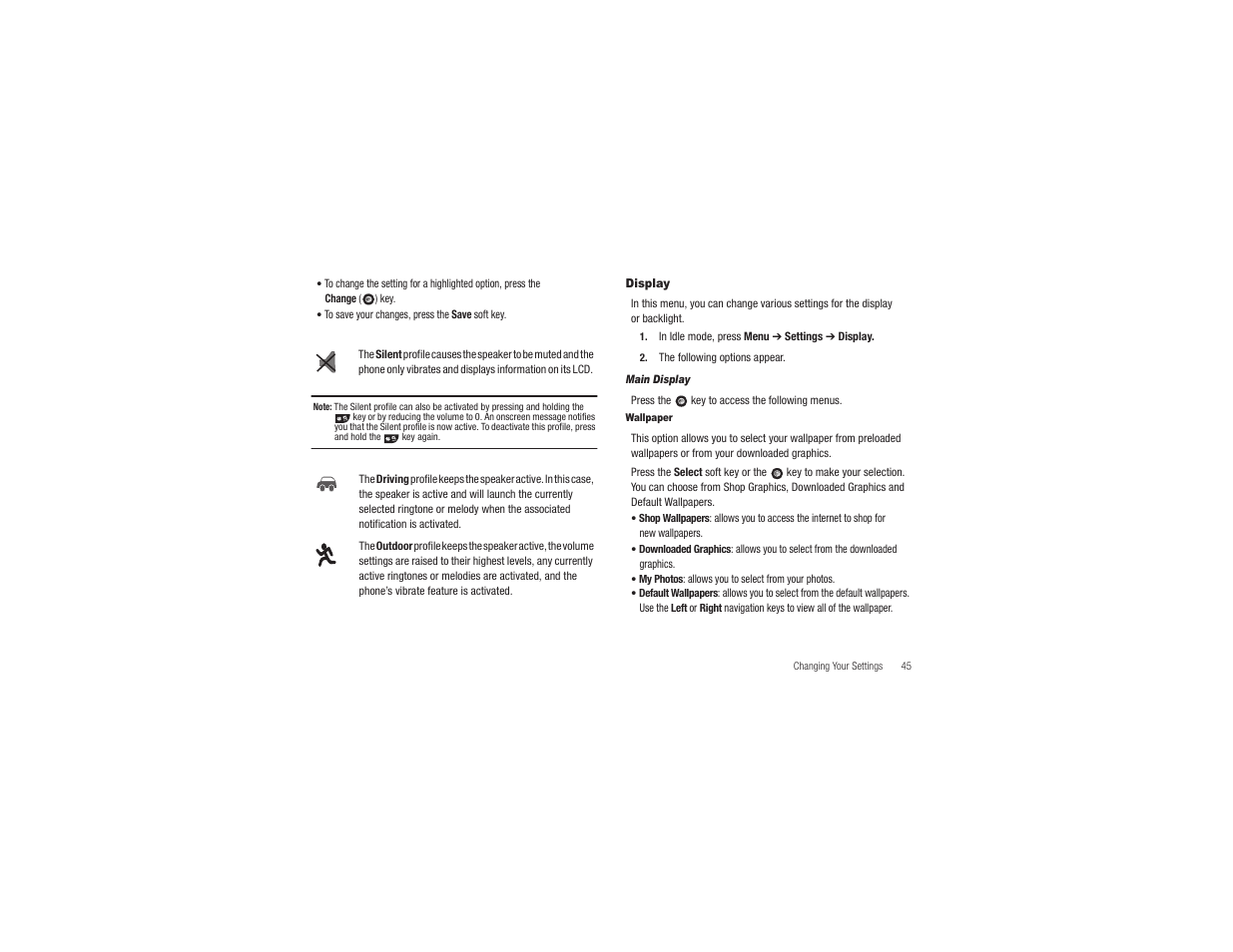 Display | Samsung SGH-A197ZKAATT User Manual | Page 49 / 110