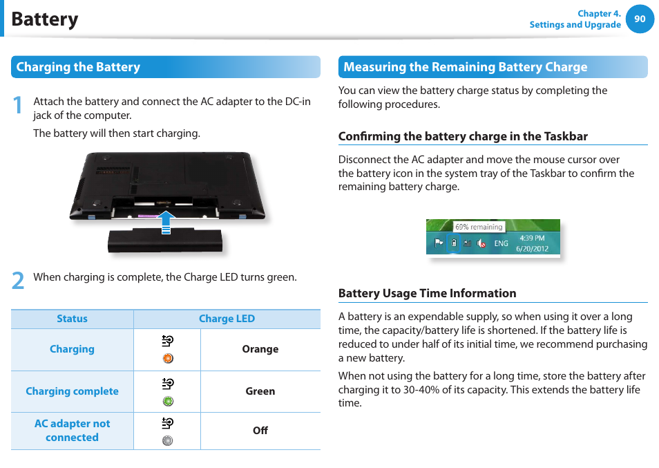 Battery | Samsung NP355V5C-S01US User Manual | Page 91 / 140