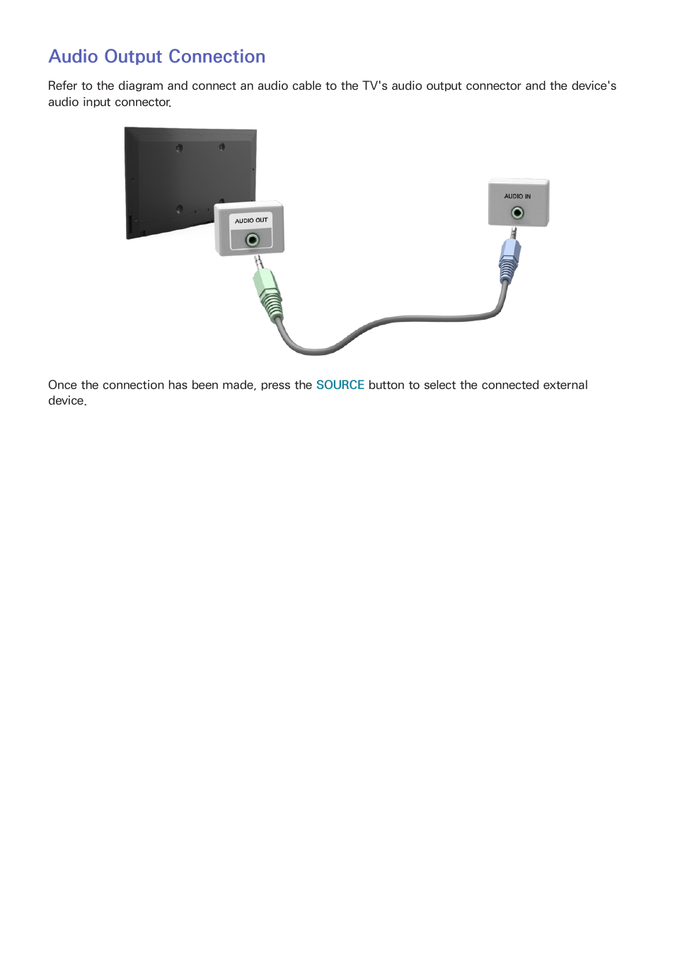 Audio output connection | Samsung UN55HU7200FXZA User Manual | Page 20 / 230