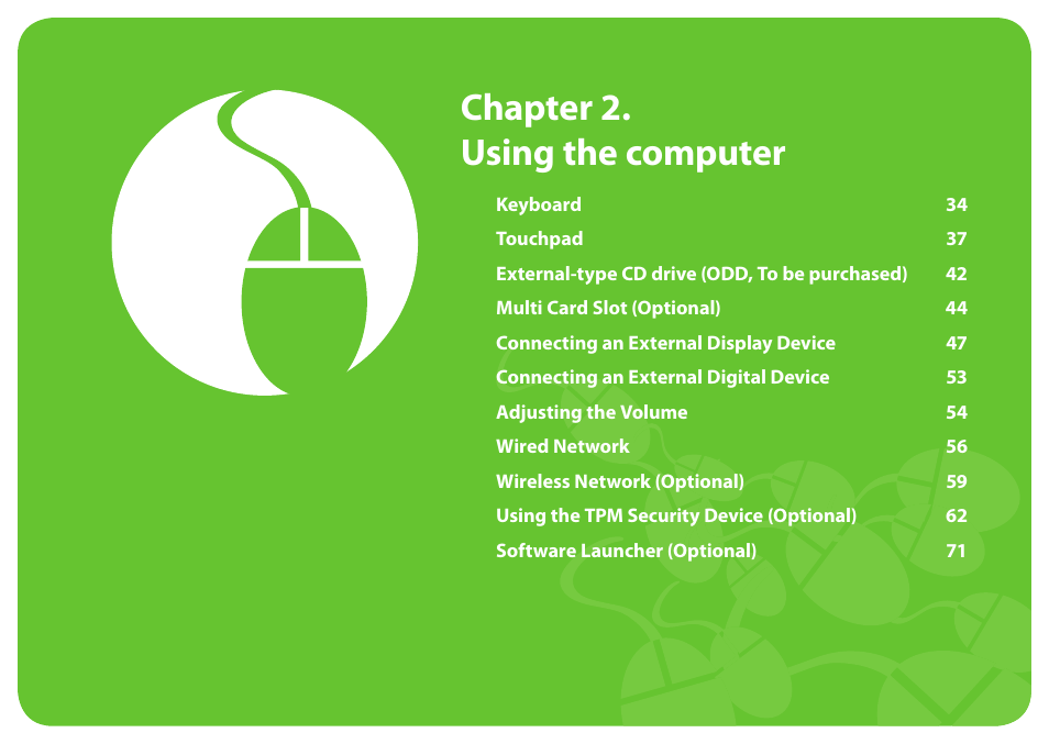 Chapter 2. using the computer | Samsung NP900X4D-A04US User Manual | Page 34 / 129