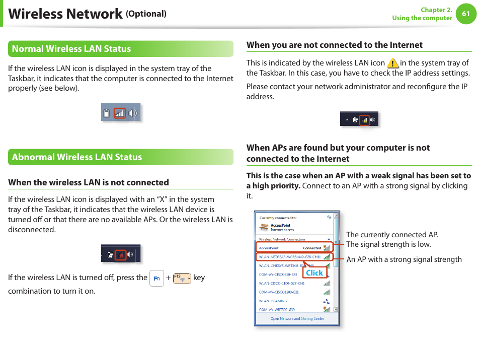 Wireless network | Samsung NP900X4D-A04US User Manual | Page 62 / 129