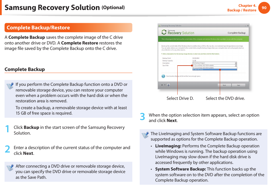 Samsung recovery solution | Samsung NP900X4D-A04US User Manual | Page 91 / 129